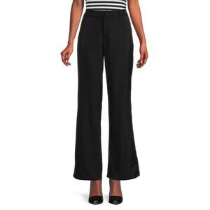 NWT Area Stars Black Dressy Bell Bottom Lightweight Casual Trouser Pants Size XS